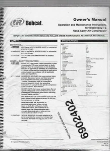 Manual de mantenimiento de operación del compresor de aire manual Bobcat modelo BA2T-E - Imagen 1 de 2