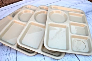 Silite 614 Lunch Trays 6-Compartment Tan, Lot of 4 - Picture 1 of 17