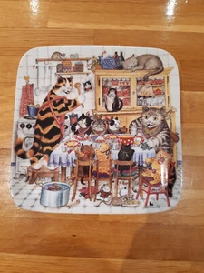 Kahla Collectable Cat Wall Plate 219A - "Besuch Bei Familie Katz" - Picture 1 of 5