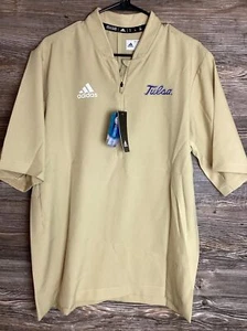 University of Tulsa Kurzarm Adidas Quarter Zip Gold Herren Medium Climalite - Bild 1 von 4