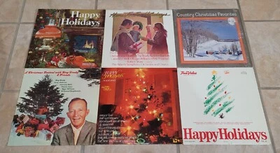 CHRISTMAS 6 Vinyl LP Lot: Bing Crosby Burl Ives Brenda Lee Johnny Cash Nat Cole - Image 1 of 4