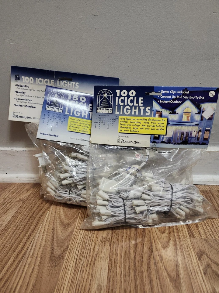 Luces de Belén de Roman Inc Luces de Hielo Luces de Interior/Exterior 3pk  Foto 1 de 4