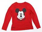 Primark Womens Red Solid Cotton Top Pyjama Top Size XS - Mickey mouse christmas