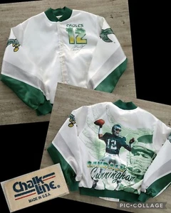 Vintage 90s Chalkline Philadelphia Eagles Randall Cunningham Fanimation Jacket L - Picture 1 of 14