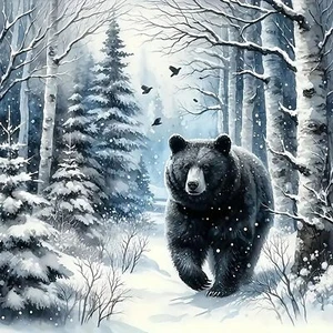 5D Forest Bear Diamond Art Kits for Adults BeginnersDIY Full Round Drill Diam... - Picture 1 of 7