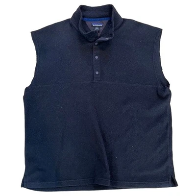 Rare 90s Patagonia Snap-T Fleece Vest M Black Cut-Off USA Made 1998 F/S - Image 1 of 4