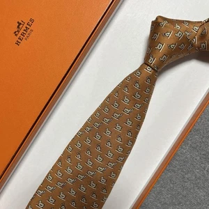 No BOX Hermes Krawatte, orange, camo, Animalprint - Bild 1 von 11