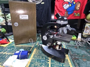 Unitron MKD Microscope No 56035 in Original Wooden Box w/ Exact Accessories-READ - Picture 1 of 15