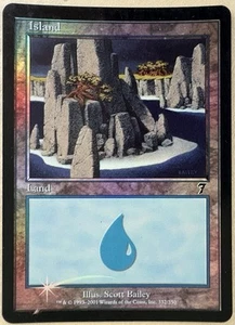 Foil Island X1 card no. 332 Seventh 7th Edition Mtg Magic the Gathering - Picture 1 of 2