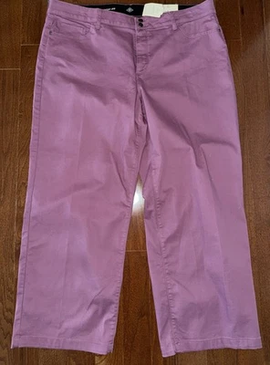 Pantalones de mezclilla para mujer St. John's Bay tiro alto pierna ancha talla grande 20 W rosa burdeos NUEVO Foto 1 de 4