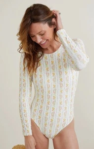 MINNOW SWIM WOMENS LINEAR CITRUS RASHGUARD ONE PIECE M - Picture 1 of 18