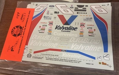 Slixx 1139 NASCAR #6 Valvoline Thunderbird Mark Martin Decals  - Image 1 of 3