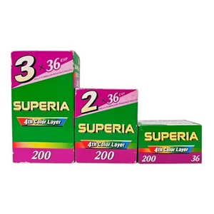 KB Fujicolor SUPERIA ISO 200 rollos de película 36 disparos 6 unidades caducados 2003 - Imagen 1 de 5