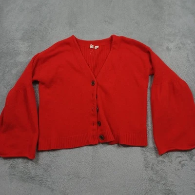 Suéter Moth Mujer Pequeño Pequeño Naranja Cárdigan Manga Campana Anthropologie Foto 1 de 4