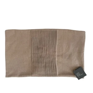 Restoration Hardware Suede & Linen Lumbar Pillow Cover 13x21 Camel NEW - Picture 1 of 13