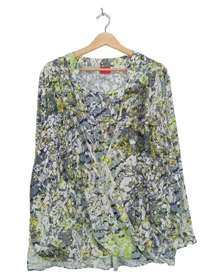 TOGETHER Langarm-Bluse Damen Bluse Gr. DE 48 grün-blau-weiß Casual-Look - Bild 1 von 4