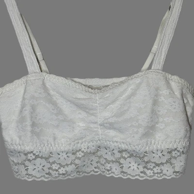 Gilly Hicks Abercrombie Bralette Womens M White Floral Lace Cottagecore Coquette - Image 1 of 4