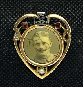 Rare Antique World war 1  German Sweetheart Brooch - Bild 1 von 7