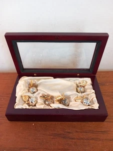 Vintage Apple Place Card Holders X6, Silver Plate, and Goldtone Metal FRENCH - Picture 1 of 10