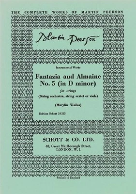 Fantazia and Almaine No. 5 in D Minor Martin Peerson Score String Orchestra, Str - Image 1 of 3