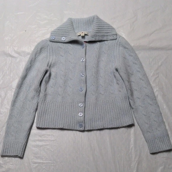 Tommy Hilfiger Vintage Y2K Angora Wool Pale Blue Cardigan Sweater Size Large - Image 1 of 4