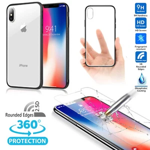 Für Apple iPhone X/XS (5,8 Zoll) Hard PC + Soft TPU Hülle mit Displayschutzfolie - Bild 1 von 14