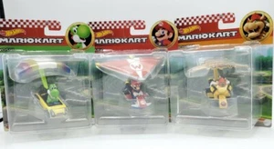 Lot of 3 Super Mario Hot Wheels Mario Kart Gliders Mario Yoshi Bowser New Sealed - Picture 1 of 7