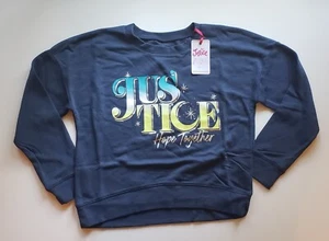 Justice Girls Crewneck Sweatshirt Soft Pullover Long Sleeve Graphic Logo (12/14) - Picture 1 of 2