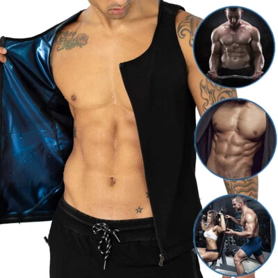 LILVIGOR Men's Waist Trainer Sauna Vest Sweat Shaper Zipper Polymer Premium Workout Shirt
