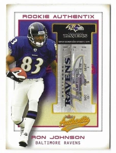 2002 Fleer Authentix Rookie #118 Ron Johnson /1250 Baltimore Ravens Numbered RC - Picture 1 of 2