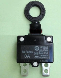 KUOYUH 88 Series Thermal Overload Circuit Breaker 8A 125/250VAC 50/60Hz With Nut - Bild 1 von 3