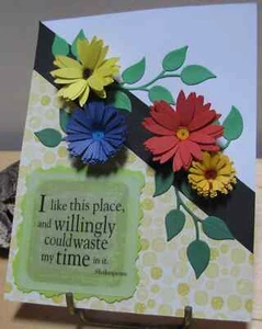 Tarjeta de flor acolchada para cualquier ocasión; casera - Imagen 1 de 2