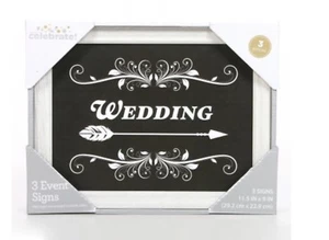 Wedding Signs RUSTIC WEDDING Directional - 11.5" LoNg 3 PIECES - Picture 1 of 3