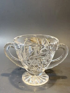 Poland Leaded Cut Crystal Sugar Bowl Spinning Star of David - Picture 1 of 9