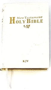 Holy Bible KJV White Faux Leather Soft Cover Pocket Size New Testament - Picture 1 of 5