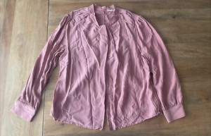 The Fold Salmon Pink Crepe Blouse Top Size US 12 (UK 16) Lightweight Long Sleeve - Picture 1 of 9