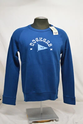 НОВЫЕ мужские Dockers вышитый оригинальный синий пуловер экипажа толстовка размер большой - Изображение 1 из 4