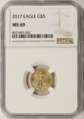 2017 $5 Gold American Eagle 1/10oz NGC MS69 - Image 1 of 4