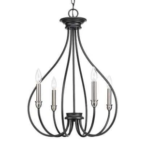 Whisp Collection 4-Light Graphite Chandelier with Brushed Nickel Accents - Picture 1 of 3