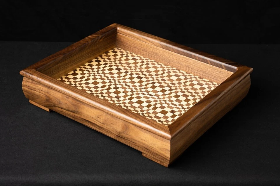 Handmade Wood Tray Solid Maple And Walnut Wood. Vanity Tray Made In The USA - Image 1 of 4