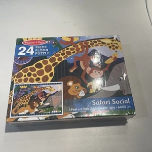 Melissa & Doug Safari Social Jumbo Jigsaw Floor Puzzle 24 Pcs 2 x 3 Feet Ages 3+ - Picture 1 of 4