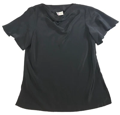 Top Maggie Sweet para mujer talla L negro capucha cuello manga acampanada nuevo sin etiquetas Foto 1 de 4