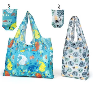 2Pack Large Reusable Shopping Bags Heavy Duty Washable Foldable Grocery Tote Bag - Picture 1 of 8