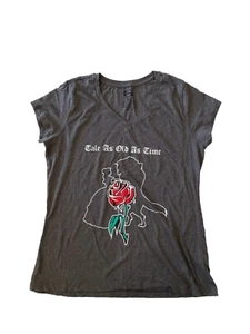 Disney Beauty And The Beast Tale As Old As Time V Neck Shirt Girls Size 2XL EUC - Picture 1 of 11