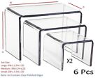 T'z Tagz 2 Sets Clear Acrylic Risers Jewelry Display Stands Collectible Showcase