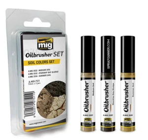 Ammo Mig Oil brusher SOIL COLORS SET Tones Set - Picture 1 of 1