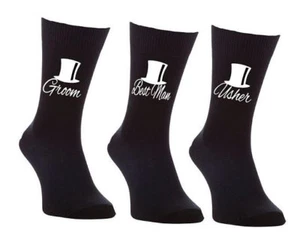 Top hat print wedding bridal socks set 2 3 4 5 6 groom best man father of bride - Picture 1 of 1