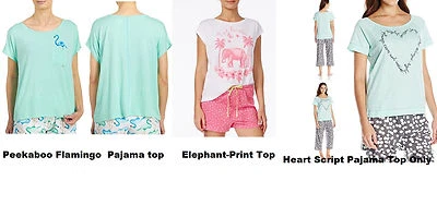 Hue Top sleepwear flamingo Elephant Heart short sleeve Top S, M, L, XL - Image 1 of 4
