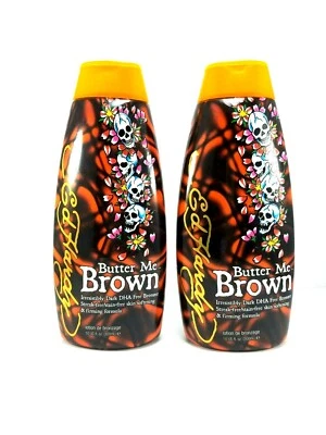 LOT 2 Ed Hardy Butter Me Brown Tanning DHA & Streak Free INDOOR Tanning Lotion - Image 1 of 2