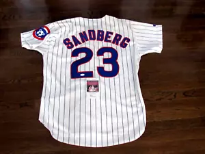 RYNE SANDBERG CHICAGO CUBS HOF SIGNED AUTO VTG RUSSELL GAME JERSEY JSA BEAUTY - Picture 1 of 4